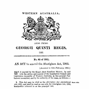 Aborigines Act Amendment Act 1911 (WA)